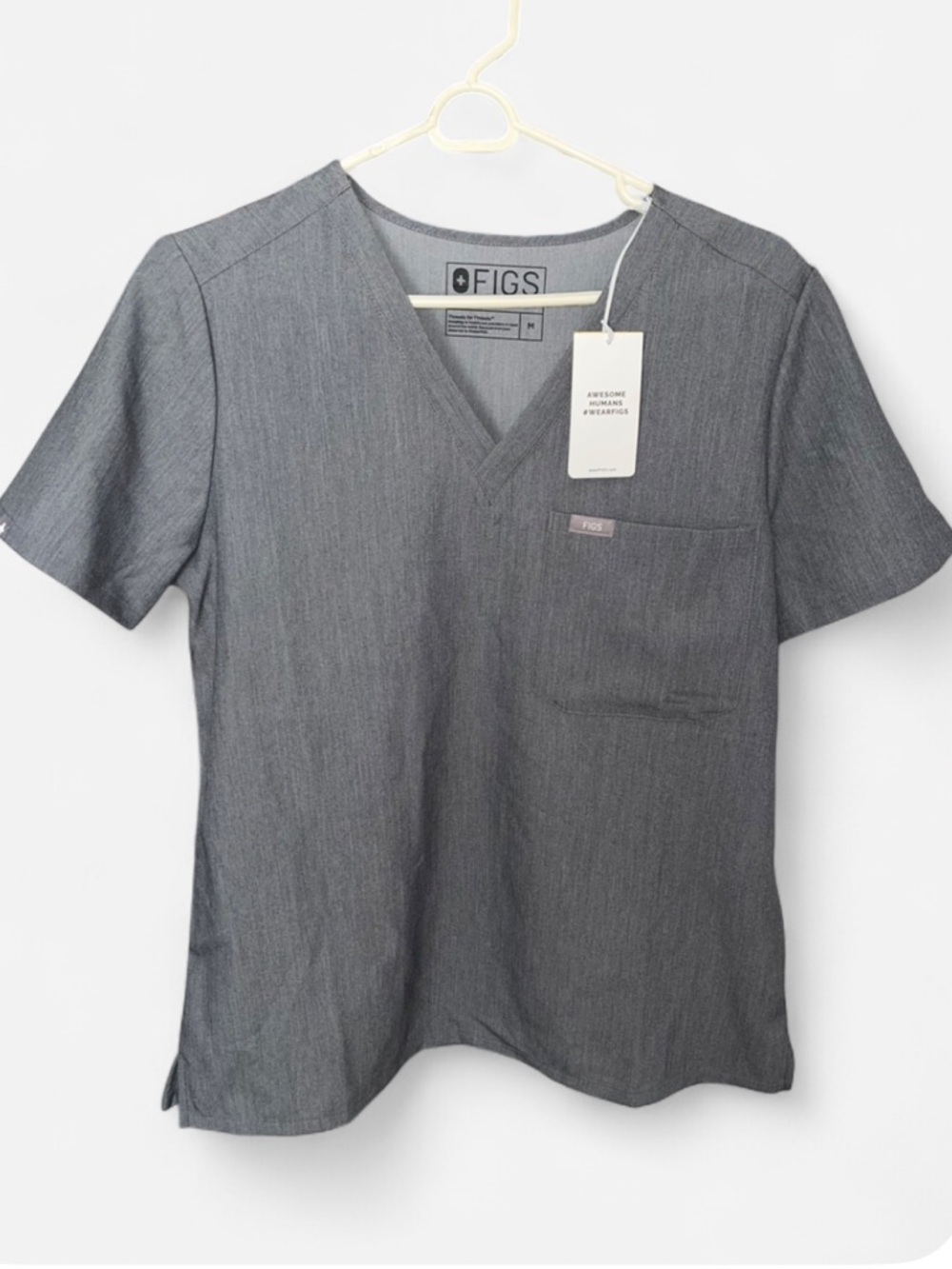 Figs Catarina Scrub Top Graphit Gray size M NWT